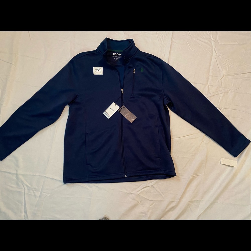 Izod Advantage Performance Sport Flex full zipper size Medium Estate Blue